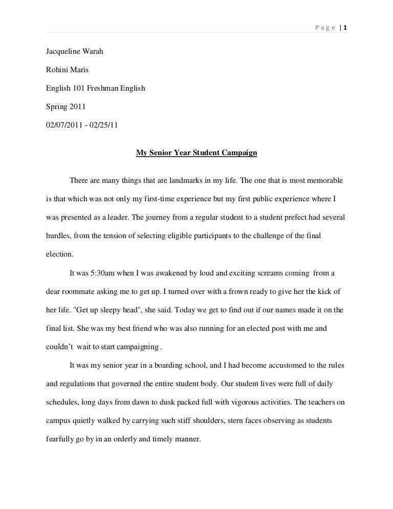 memorable moment essay