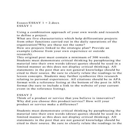 EssaysESSAY 1 + 2.docxESSAY 1Using a combination approach.docx
