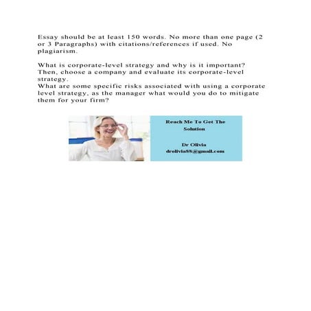 Essay should be at least 150 words. No more than one page (2 or 3 Pa.docx