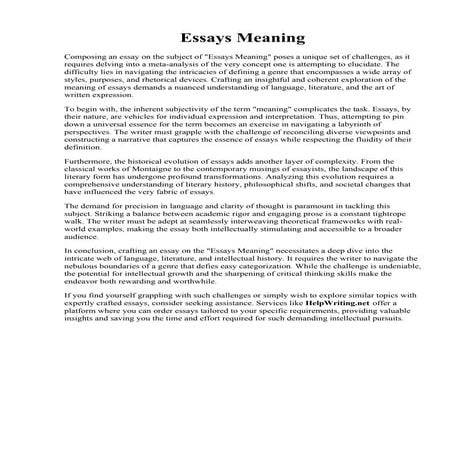 Essays Meaning