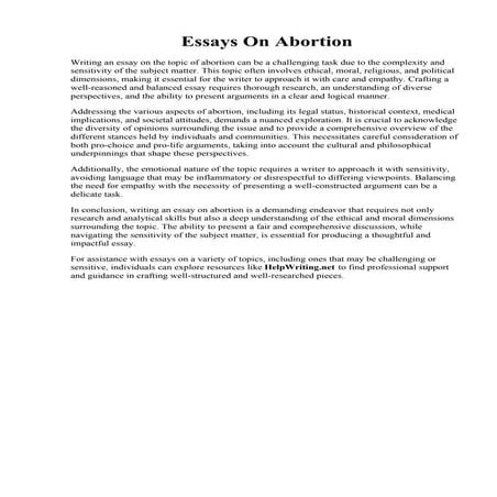 Essays On Abortion. . People against abortion essays - writinggroups319.web.f...