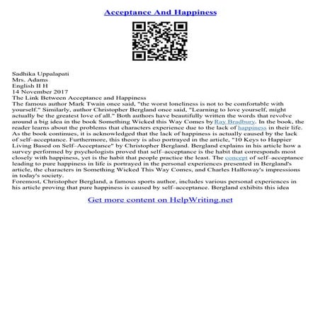 Essays On Acceptance