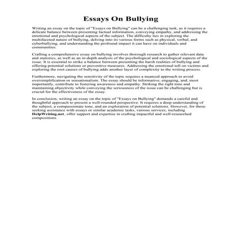 Essays On Bullying.pdf