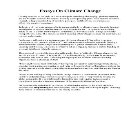 Essays On Climate Change