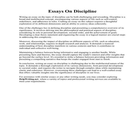 Essays On Discipline.pdf