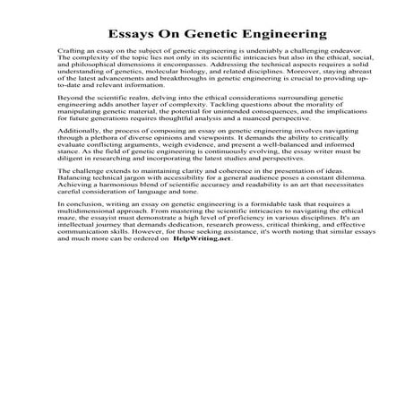 Essays On Genetic Engineering