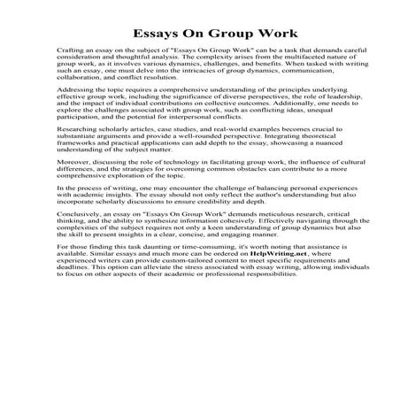 Essays On Group Work.pdf