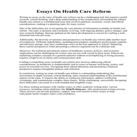 Essays On Health Care Reform.pdf