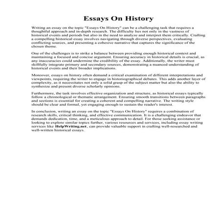 Essays On History.  How to write a history essay. History. 2019-01-24