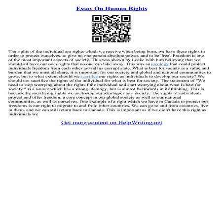 Essays On Human Rights
