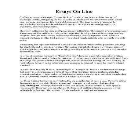 Essays On Line