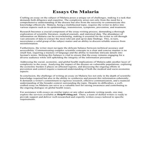 Essays On Malaria.pdf