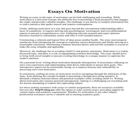Essays On Motivation. Essay on Motivation in Life- Meaning amp; Importance fo...