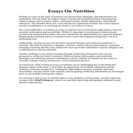Essays On Nutrition.pdf