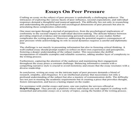 Essays On Peer Pressure.pdf