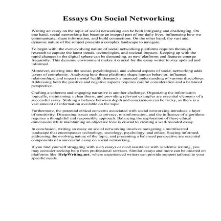 Essays On Social Networking.pdf