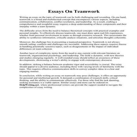 Essays On Teamwork.pdf