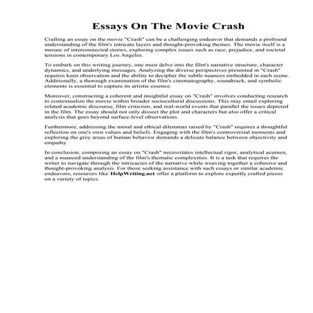 Essays On The Movie Crash.pdf