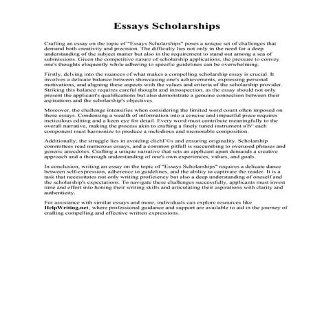 Essays Scholarships