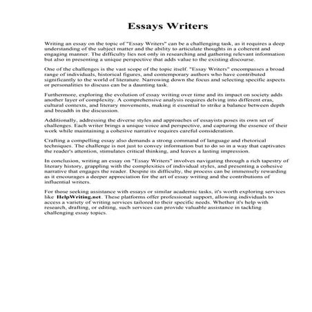 Essays Writers. The University of Tennessee at Chattanooga