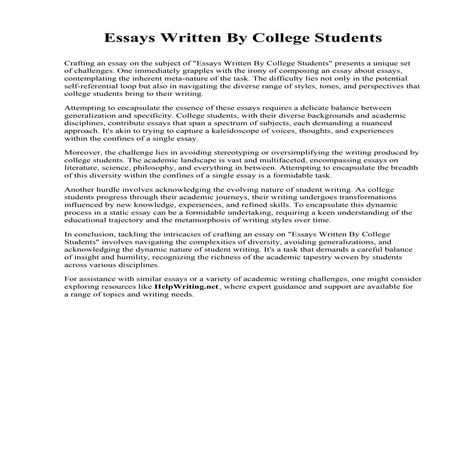 Essay Writing For University Students | PDF