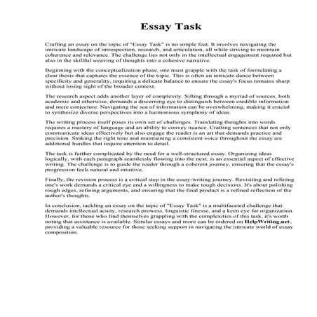 Essay Task. University of Central Arkansas