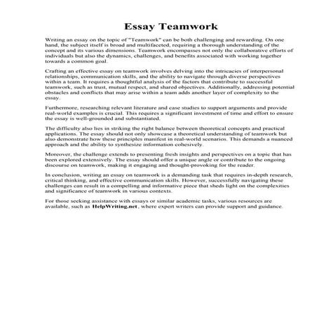 Essay Teamwork