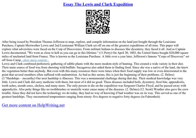 Essay The Lewis And Clark Expedition