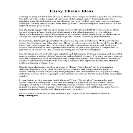 Essay Theme Ideas