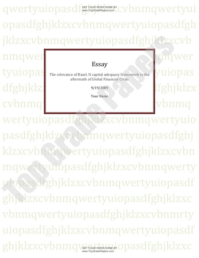 Global financial crisis essay