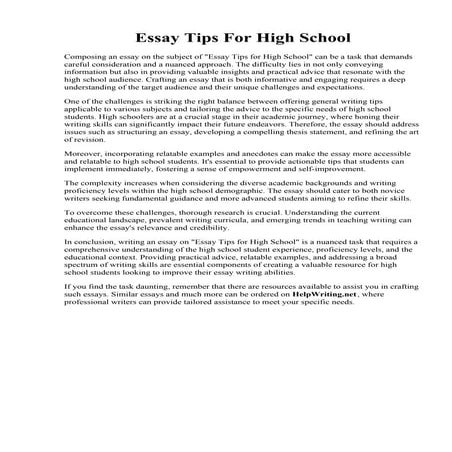 Essay Tips For High School.pdf