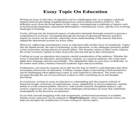 Essay Topic On Education.pdf