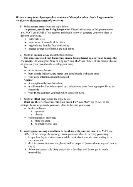Good topics for process essays