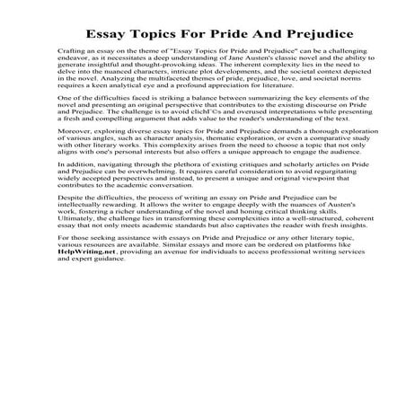 Essay Topics For Pride And Prejudice.pdf