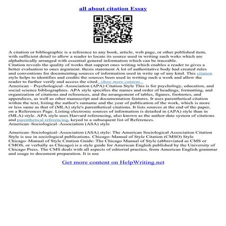 Essay With Citations