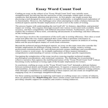 Essay Word Count Tool