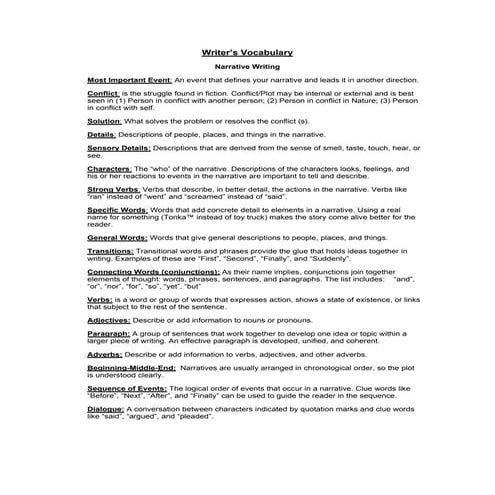 Essay writers vocabulary