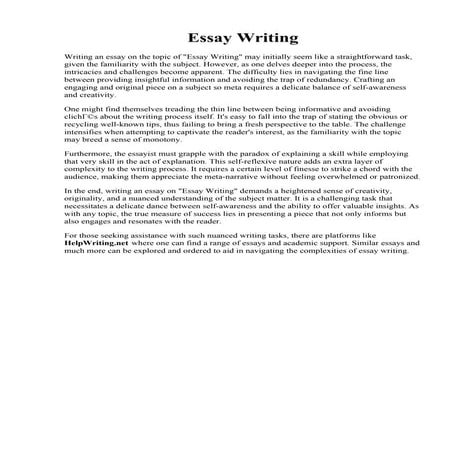 Essay Writing. writing help description. How To Write an Essay - The steps to...