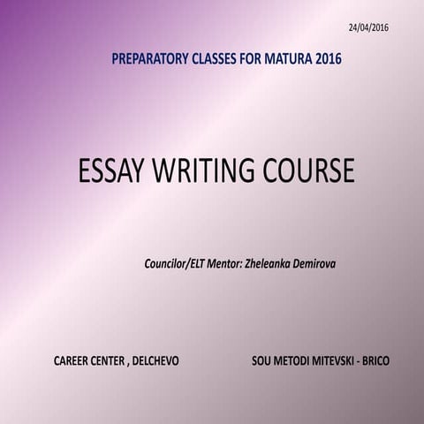 Essay writing course iv