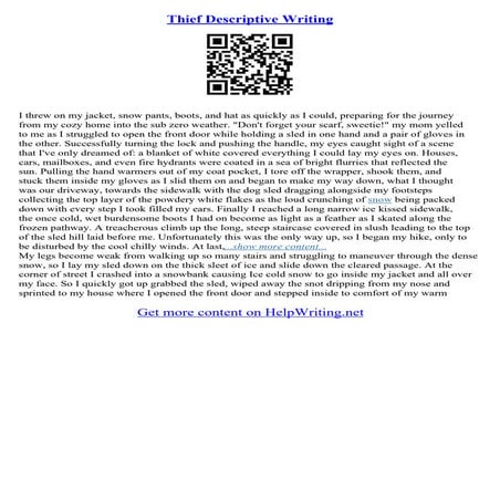 Essay Writing Descriptive