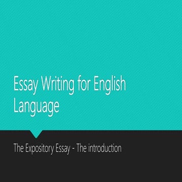 Essay writing for english