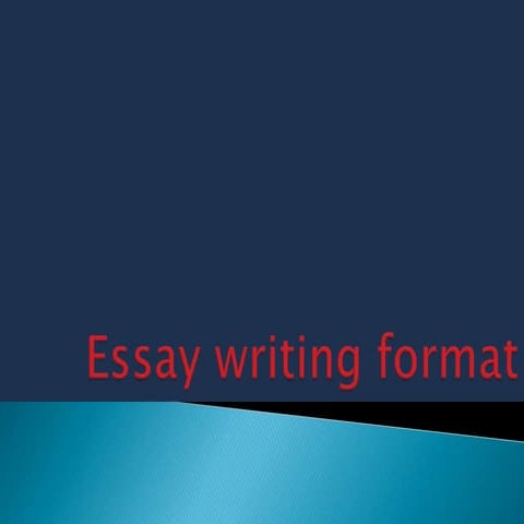 Essay writing format
