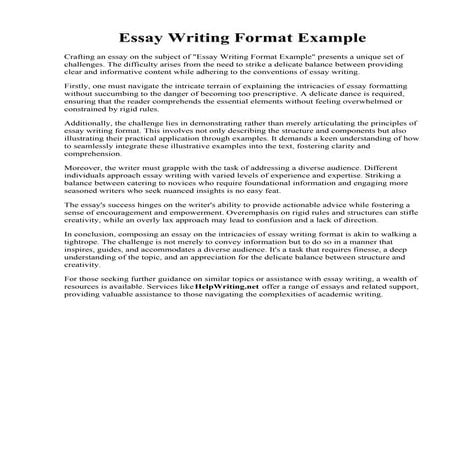Essay Writing Format Example pdf