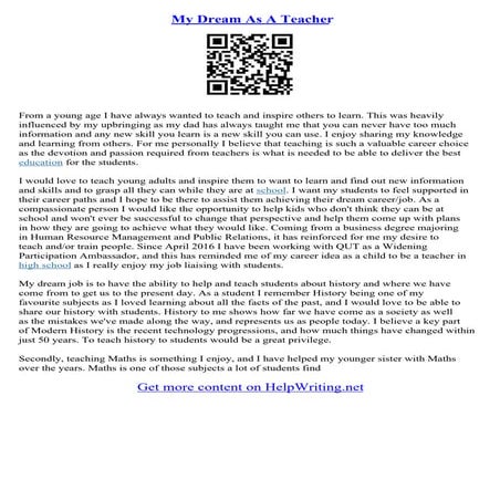 Essay Writing My Teacher