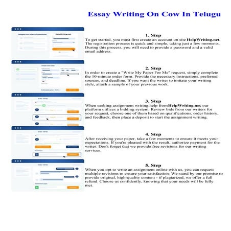 Essay Writing On Cow In Telugu. Online assignment writing service.