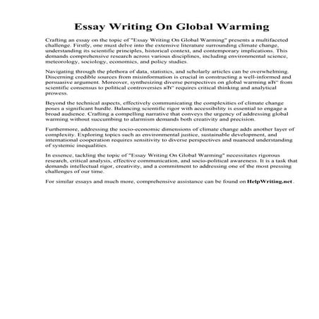 Essay Writing On Global Warming.pdf