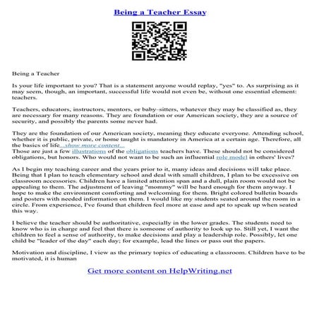 Essay Writing On Teacher