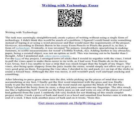 Essay Writing On Technology