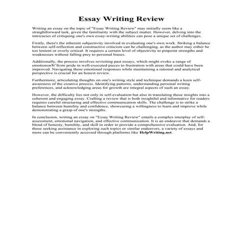 Essay Writing Review