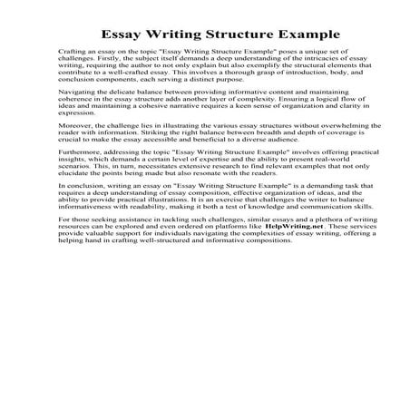 Essay Writing Structure Example